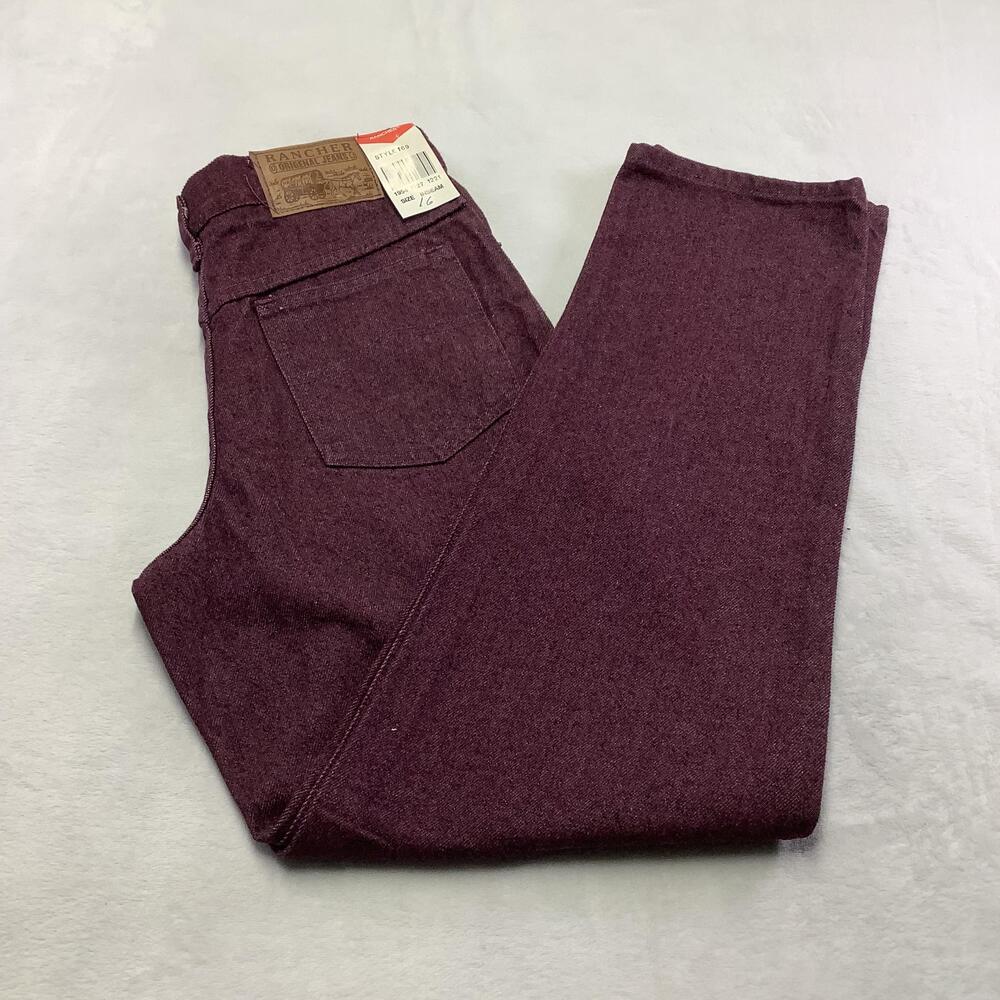 Rancher Jeans Kids Size 16 Purple 169 Preshrunk Straight Leg Denim Zip Fly